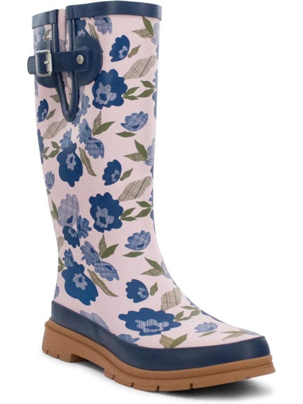 Woman's Bold Blossoms Knee High Waterproof Rain Boot Outdoor Western Chief Shoes